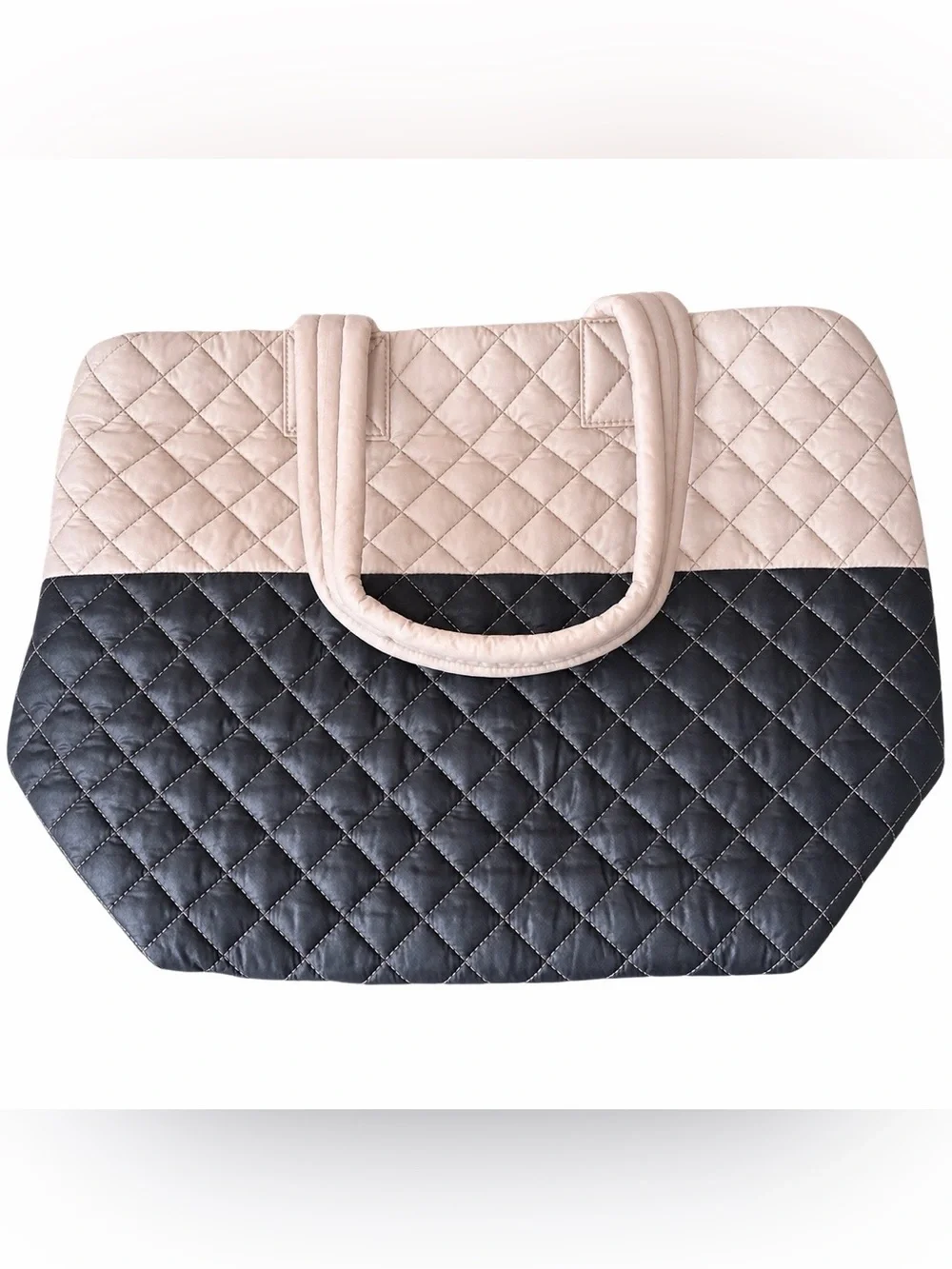 MZ Wallace Metro Tote 20455 – Two-Tone Cream & Black – Pristine Condition
